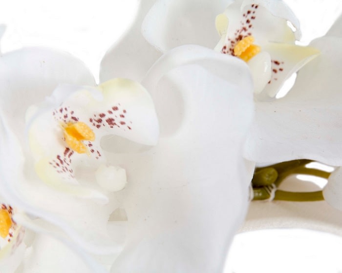 Realistic white orchid flower headband by Fillies Collection - Image 3