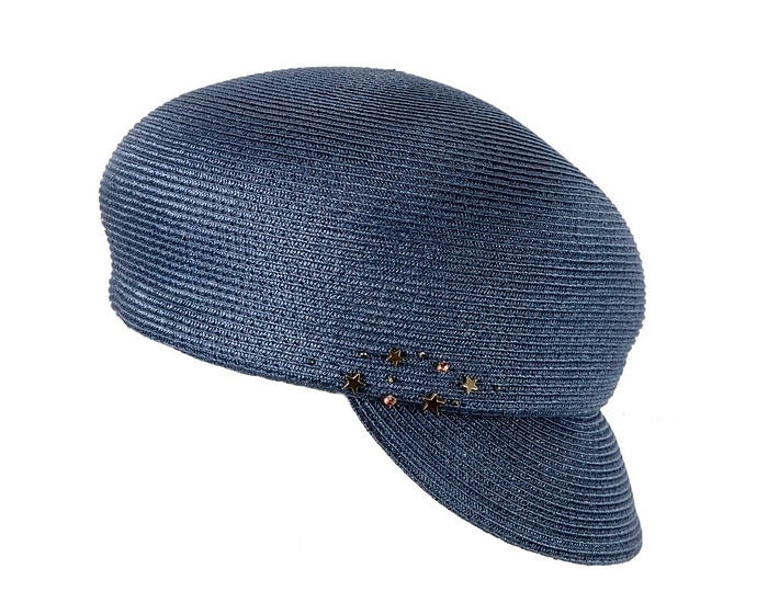 Fascinators Online - Navy cap with beak by Max Alexander