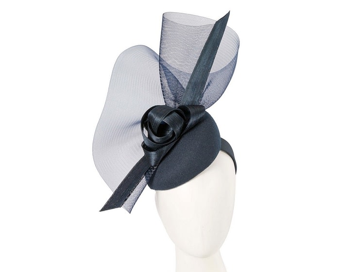 Fascinators Online - Bespoke navy winter racing fascinator by Fillies Collection