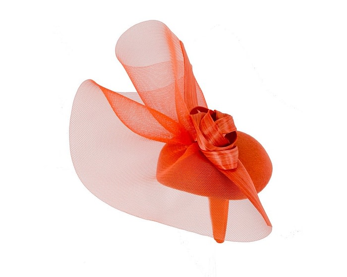 Bespoke orange winter racing fascinator by Fillies Collection - Image 4