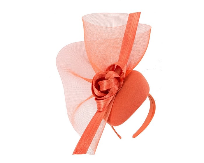 Bespoke orange winter racing fascinator by Fillies Collection - Image 2