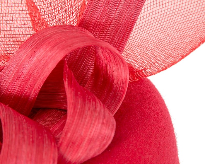 Bespoke red winter racing fascinator by Fillies Collection - Image 4