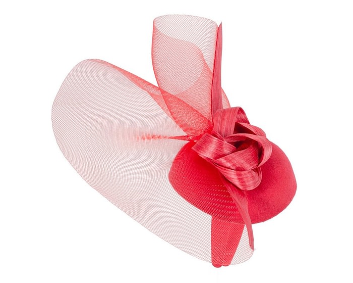 Bespoke red winter racing fascinator by Fillies Collection - Image 3