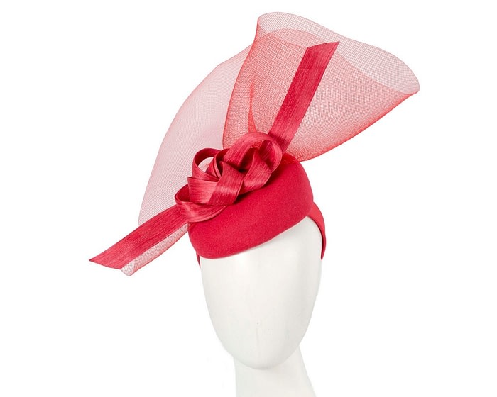 Bespoke red winter racing fascinator by Fillies Collection