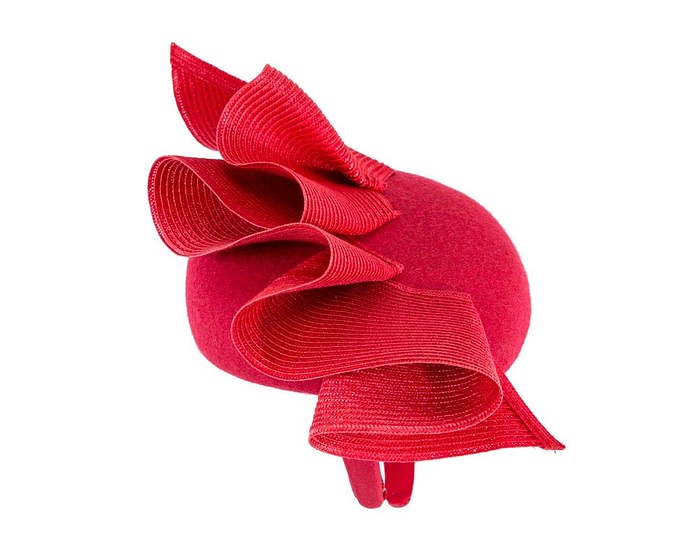 Red winter racing pillbox fascinator by Fillies Collection - Image 4