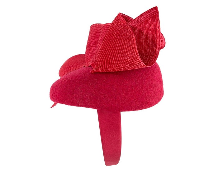 Red winter racing pillbox fascinator by Fillies Collection - Image 3
