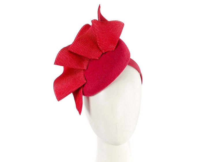 Fascinators Online - Red winter racing pillbox fascinator by Fillies Collection