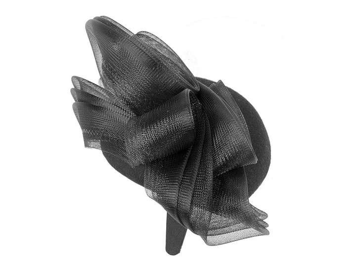Large black winter racing fascinator by Fillies Collection - Image 4