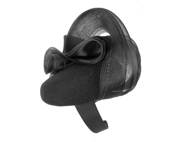 Large black winter racing fascinator by Fillies Collection - Image 3