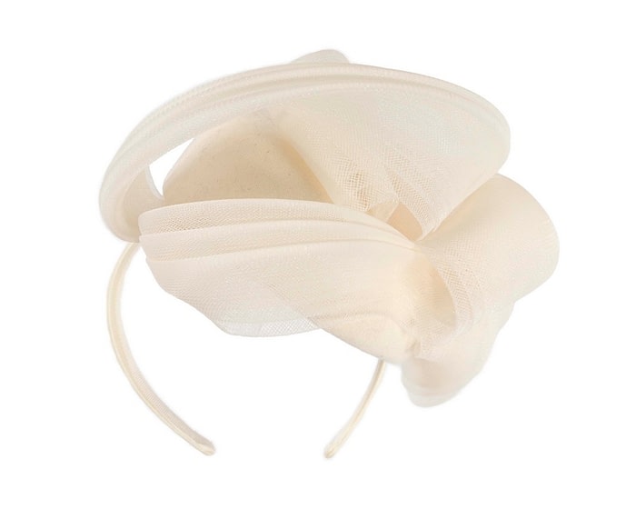 Fascinators Online - Large cream winter racing fascinator by Fillies Collection