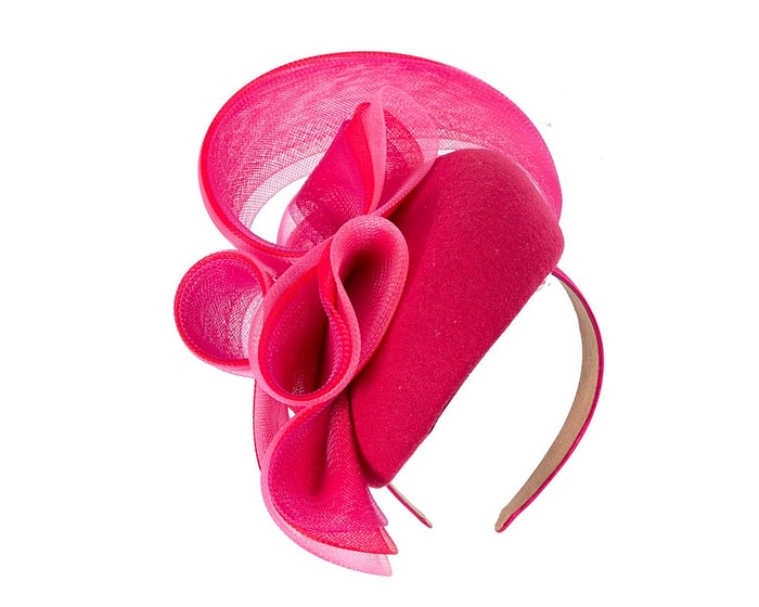 Fascinators Online - Large fuchsia winter racing fascinator by Fillies Collection