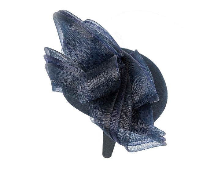 Large navy winter racing fascinator by Fillies Collection - Image 4