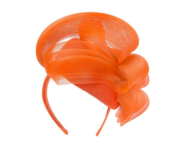 Large orange winter racing fascinator by Fillies Collection - Image 6