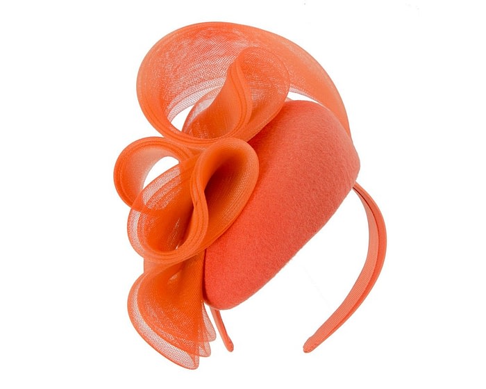 Large orange winter racing fascinator by Fillies Collection - Image 2