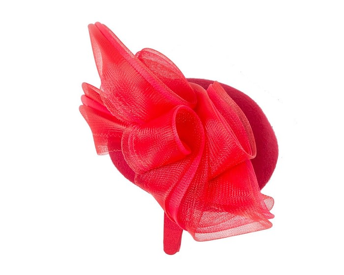 Large red winter racing fascinator by Fillies Collection - Image 4