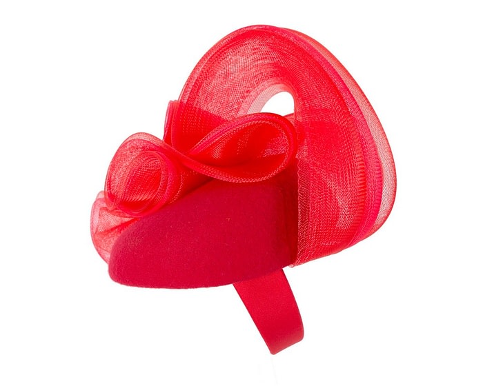Large red winter racing fascinator by Fillies Collection - Image 3