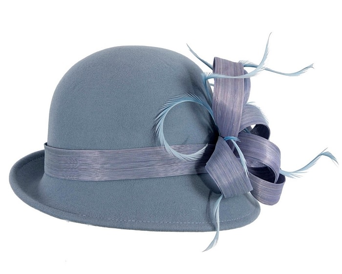 Fascinators Online - Light blue winter fashion hat by Fillies Collection