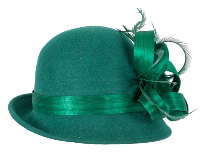 Fascinators Online - Green winter fashion hat by Fillies Collection