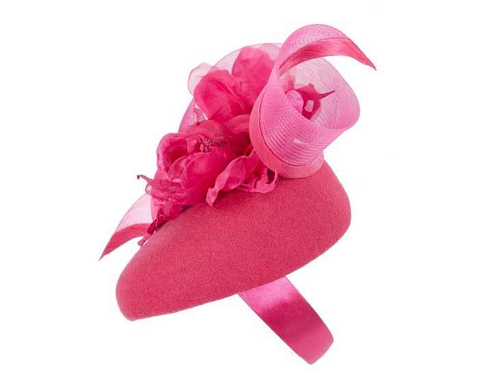 Bespoke fuchsia winter racing pillbox fascinator - Image 3