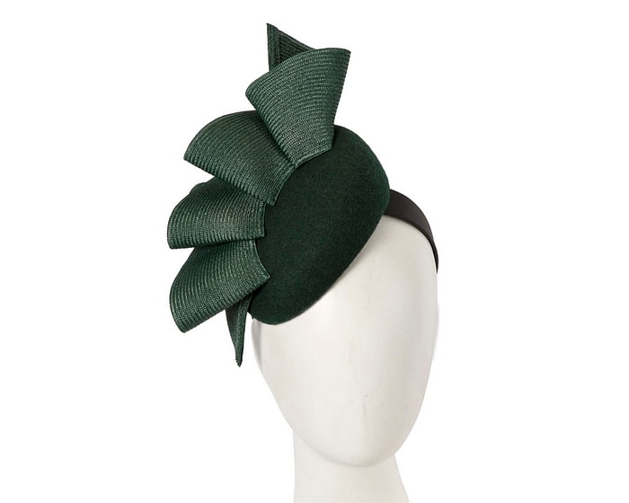 Green winter racing pillbox fascinator by Fillies Collection