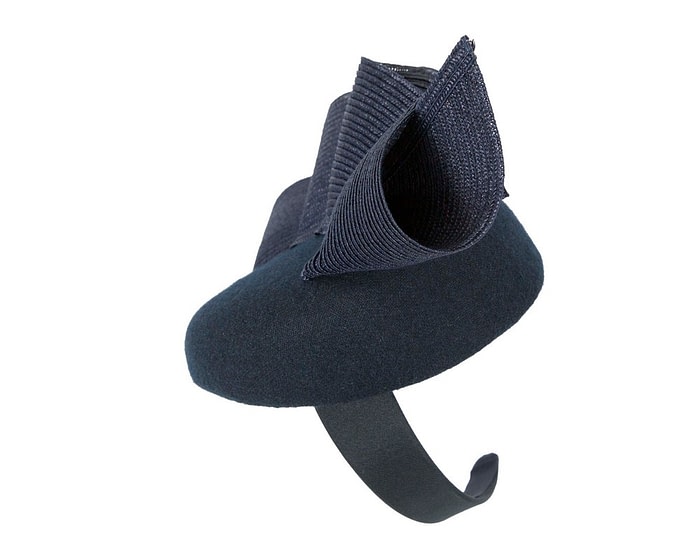 Navy winter racing pillbox fascinator by Fillies Collection - Image 3