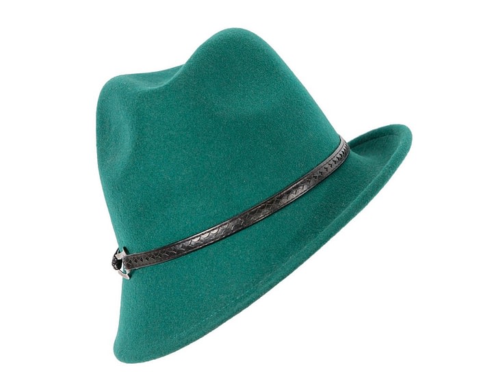 Fascinators Online - Green ladies felt fedora hat by Max Alexander