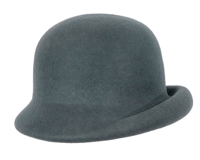 Fascinators Online - Blue grey winter cloche hat by Max Alexander