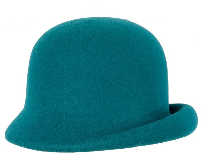 Fascinators Online - Teal winter cloche hat by Max Alexander