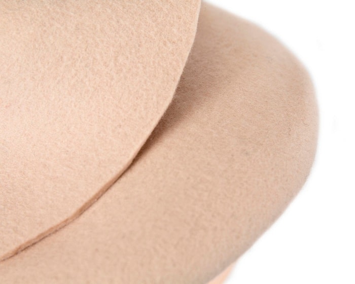 Fascinators Online - Nude felt winter pillbox fascinator by Max Alexander