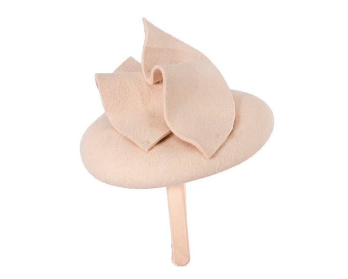 Fascinators Online - Nude felt winter pillbox fascinator by Max Alexander