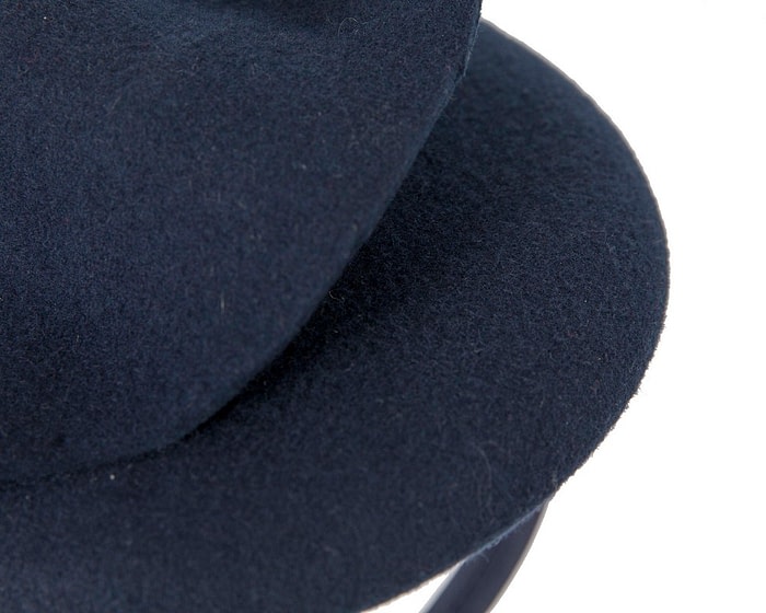 Fascinators Online - Navy felt winter pillbox fascinator by Max Alexander