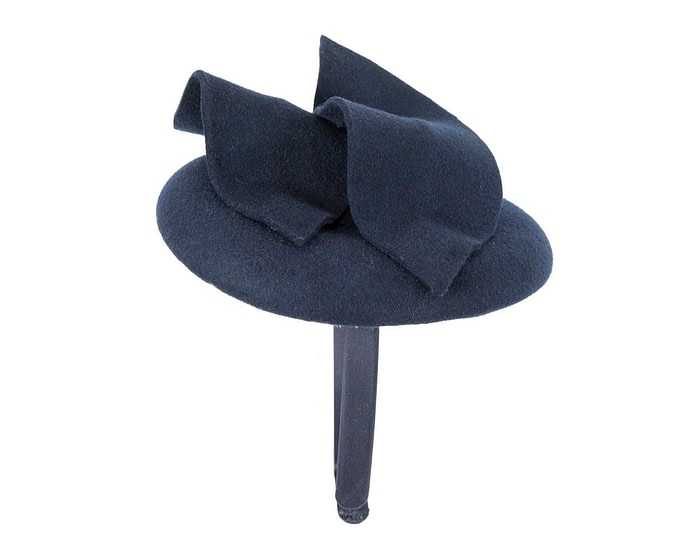 Fascinators Online - Navy felt winter pillbox fascinator by Max Alexander