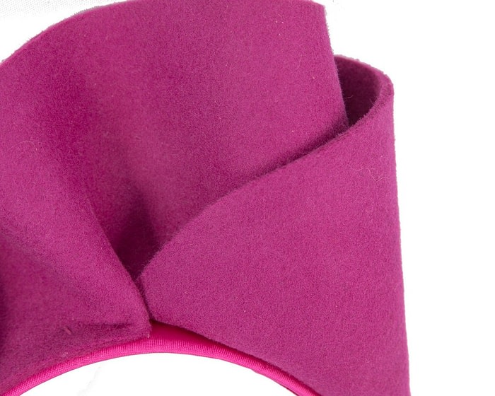 Fascinators Online - Fuchsia felt winter racing fascinator by Max Alexander