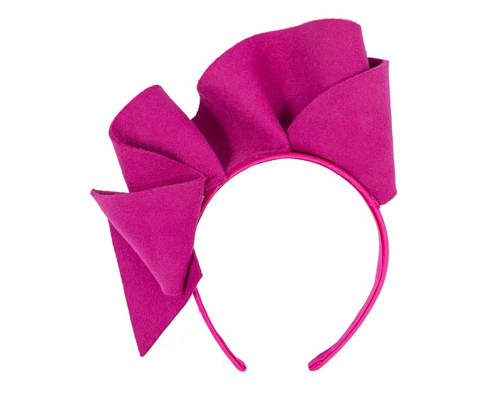 Fascinators Online - Fuchsia felt winter racing fascinator by Max Alexander