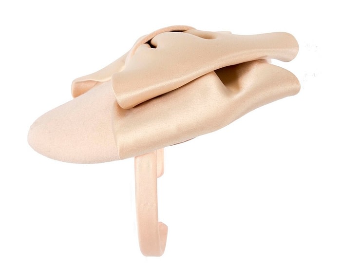 Large nude bow winter racing fascinator by Max Alexander - Image 3
