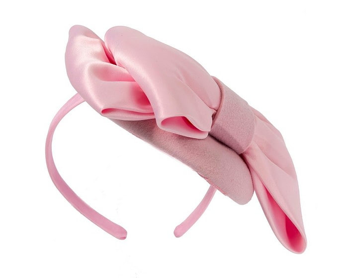 Large pink bow winter racing fascinator by Max Alexander - Image 6