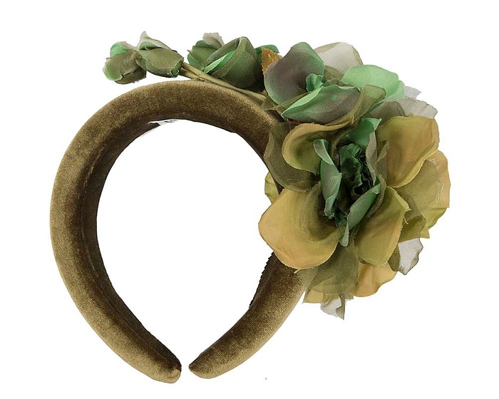 Green velvet flower headband by Max Alexander - Image 4