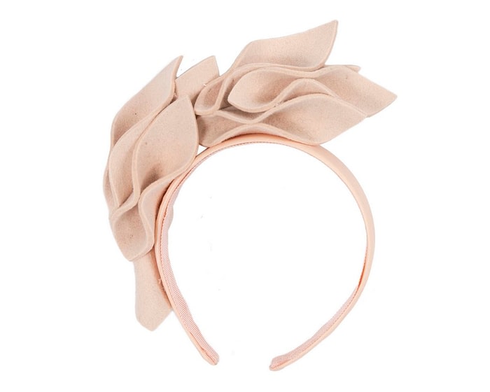 Fascinators Online - Nude felt winter flower fascinator by Max Alexander