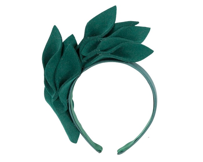 Fascinators Online - Green felt winter flower fascinator by Max Alexander