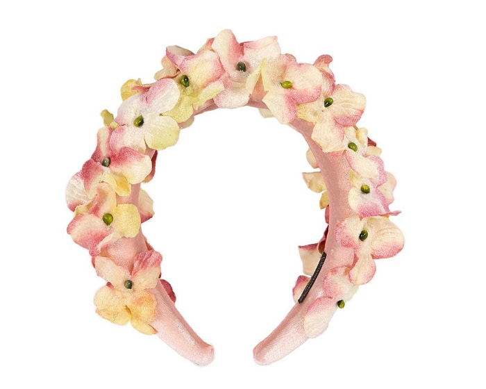 Pink velvet flower headband halo by Max Alexander - Image 2