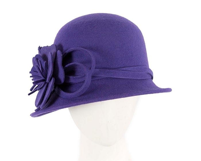 Purple winter fashion cloche hat by Max Alexander
