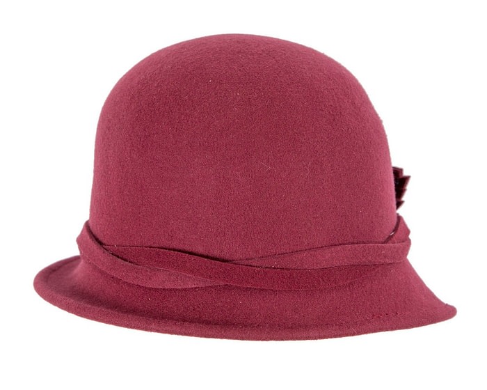 Fascinators Online - Burgundy winter fashion cloche hat by Max Alexander