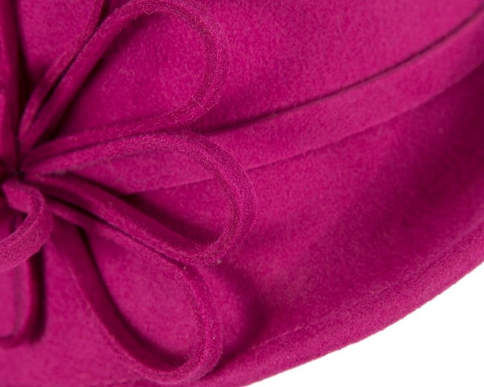 Fascinators Online - Fuchsia winter fashion felt hat by Max Alexander