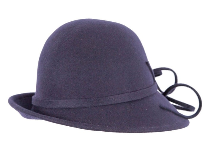 Fascinators Online - Navy winter fashion felt hat by Max Alexander