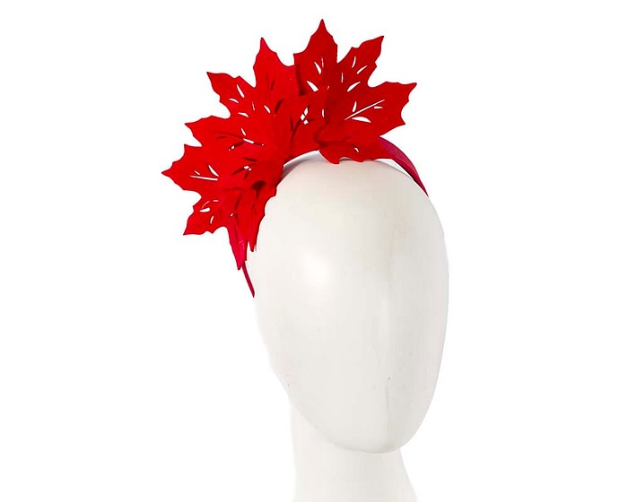 Fascinators Online - Red Laser Cut felt Maple Leaves on a Headband