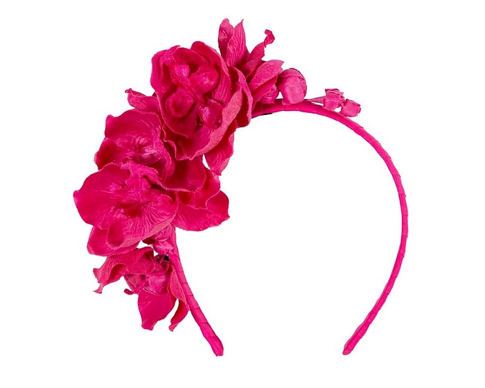 Fuchsia orchid flower headband by Max Alexander - Image 2