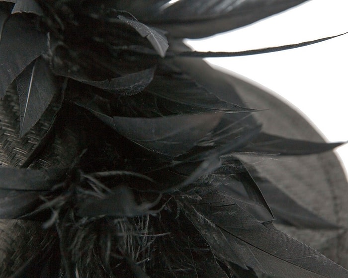 Black boater hat with feathers by Max Alexander - Image 5