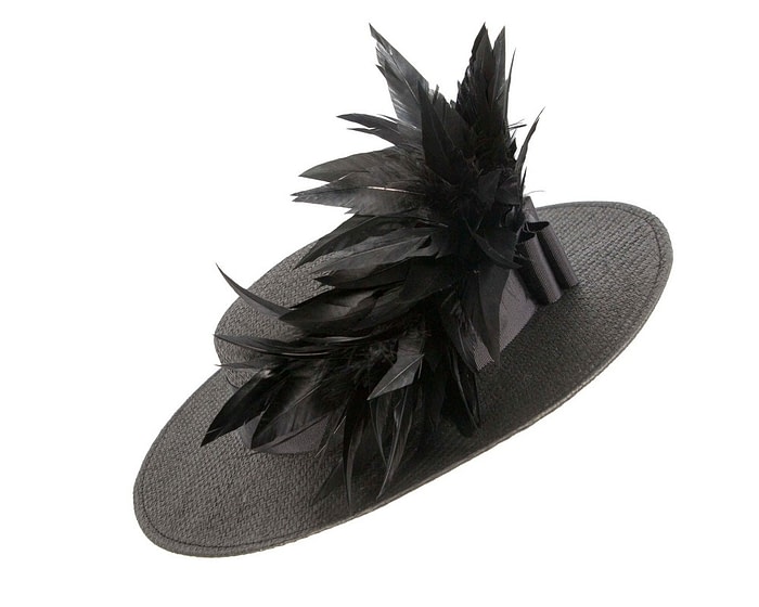 Black boater hat with feathers by Max Alexander - Image 3
