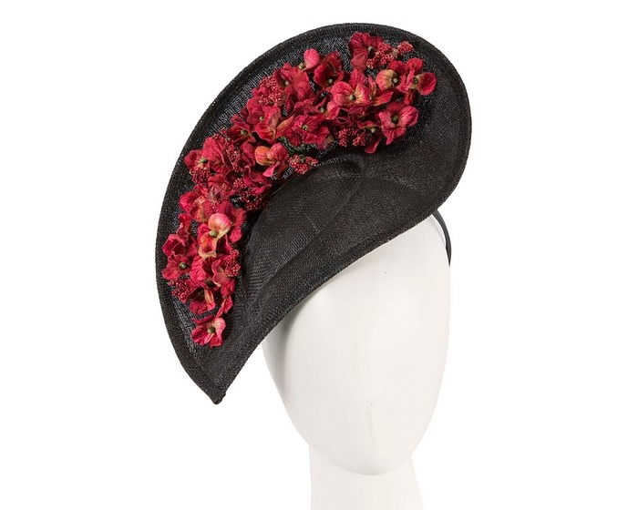 Fancy black & red fascinator by Max Alexander