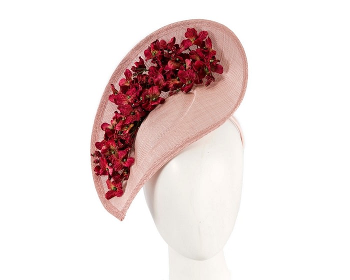 Fancy pink & red fascinator by Max Alexander